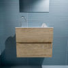 Tweedekans - Mondiaz Ada fonteinmeubel 60cm Washed Oak - Lex wastafel Talc links - 1 kraangat