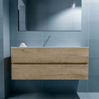 Mondiaz Ada fonteinmeubel 120cm Washed Oak - Lex wastafel Talc midden - zonder kraangat