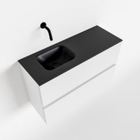 Mondiaz Ada fonteinmeubel 80cm Talc - Lex wastafel Urban links - zonder kraangat