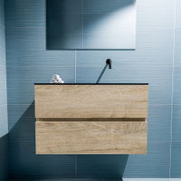 Mondiaz Ada fonteinmeubel 80cm Washed Oak - Lex wastafel Urban rechts - zonder kraangat
