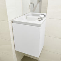 Mondiaz Olan fonteinmeubel 40cm Talc - Lex wastafel Talc links - zonder kraangat