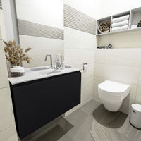 Mondiaz Olan fonteinmeubel 80cm Urban - Lex wastafel Talc midden - met 1 kraangat