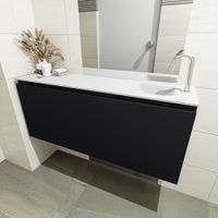 Mondiaz Olan fonteinmeubel 120cm Urban - Lex wastafel Talc rechts - met 1 kraangat