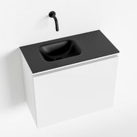 Mondiaz Olan fonteinmeubel 60cm Talc - Lex wastafel Urban links - zonder kraangat