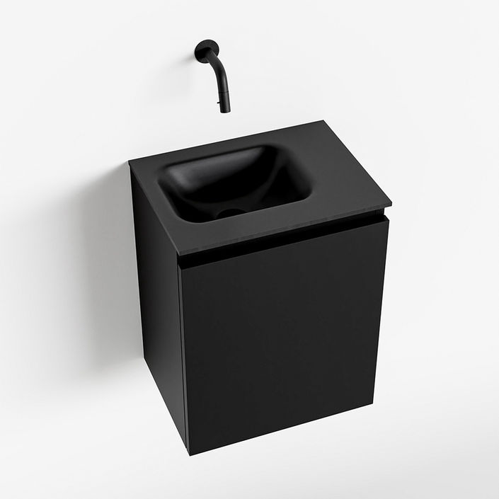 Mondiaz Olan fonteinmeubel 40cm Urban - Lex wastafel Urban links - zonder kraangat