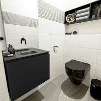 Mondiaz Olan fonteinmeubel 60cm Urban - Lex wastafel Urban midden - zonder kraangat