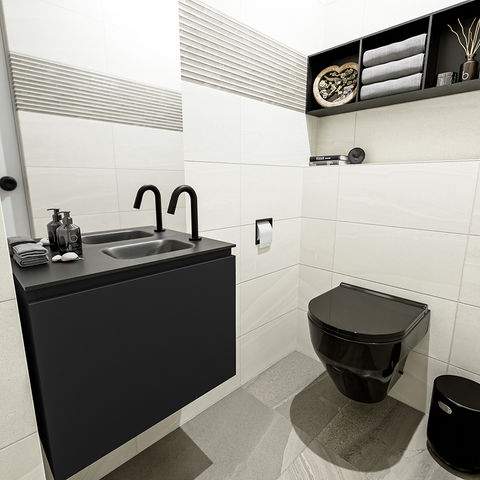 Mondiaz Olan fonteinmeubel 60cm Urban - Lex wastafel Urban rechts - met 1 kraangat
