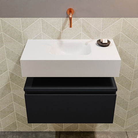 Mondiaz Andor fonteinmeubel 60cm Urban - Lex 60cm wastafel Talc midden - zonder kraangat
