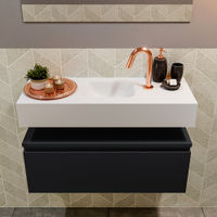 Mondiaz Andor fonteinmeubel 80cm Urban - Lex 80cm wastafel Talc midden - met 1 kraangat