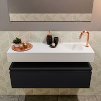 Mondiaz Andor fonteinmeubel 100cm Urban - Lex 100cm wastafel Talc rechts - met 1 kraangat