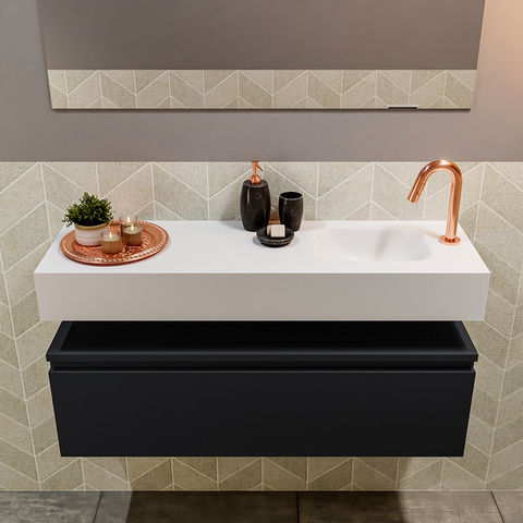 Mondiaz Andor fonteinmeubel 100cm Urban - Lex 100cm wastafel Talc rechts - met 1 kraangat