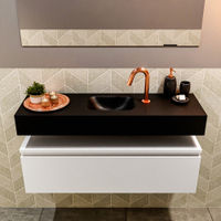 Mondiaz Andor fonteinmeubel 100cm Talc - Lex 100cm wastafel Urban midden - met 1 kraangat