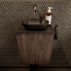 Mondiaz Fowy fonteinmeubel 40cm Dark Brown - Waskom midden Urban/Urban - zonder kraangat
