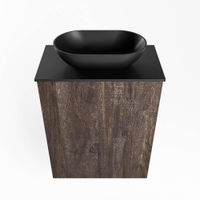 Mondiaz Fowy fonteinmeubel 40cm Dark Brown - Waskom midden Urban/Urban - zonder kraangat