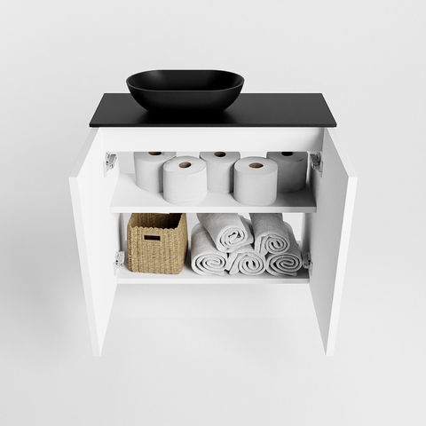 Mondiaz Fowy fonteinmeubel 60cm Talc - Waskom links Urban/Urban - met 1 kraangat