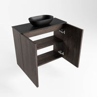 Mondiaz Fowy fonteinmeubel 60cm Dark Brown - Waskom midden Urban/Urban - zonder kraangat