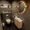 Mondiaz Fowy fonteinmeubel 60cm Washed Oak - Waskom rechts Talc/Talc - zonder kraangat