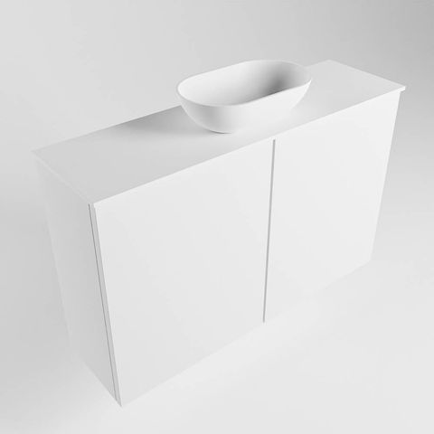 Mondiaz Fowy fonteinmeubel 80cm Talc - Waskom midden Talc/Talc - met 1 kraangat