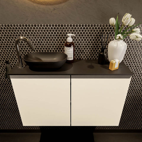 Mondiaz Fowy fonteinmeubel 80cm Talc - Waskom links Urban/Urban - met 1 kraangat