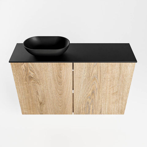 Mondiaz Fowy fonteinmeubel 80cm Washed Oak - Waskom links Urban/Urban - met 1 kraangat