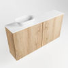 Mondiaz Fowy fonteinmeubel 100cm Washed Oak - Waskom links Talc/Talc - met 1 kraangat
