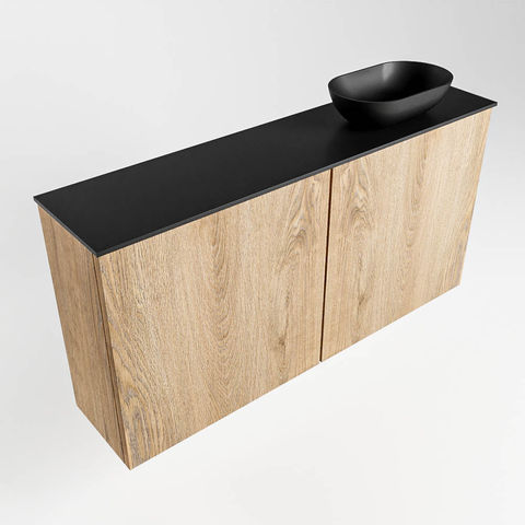 Mondiaz Fowy fonteinmeubel 100cm Washed Oak - Waskom rechts Urban/Urban - met 1 kraangat