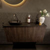 Mondiaz Fowy fonteinmeubel 100cm Dark Brown - Waskom links Urban/Urban - zonder kraangat