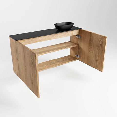 Mondiaz Fowy fonteinmeubel 100cm Washed Oak - Waskom rechts Urban/Urban - zonder kraangat