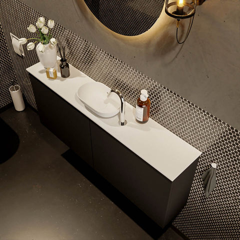 Mondiaz Fowy fonteinmeubel 120cm Urban - Waskom midden Talc/Talc - met 1 kraangat