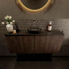 Mondiaz Fowy fonteinmeubel 120cm Dark Brown - Waskom midden Urban/Urban - zonder kraangat