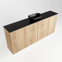 Mondiaz Fowy fonteinmeubel 120cm Washed Oak - Waskom midden Urban/Urban - zonder kraangat