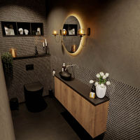 Mondiaz Fowy fonteinmeubel 120cm Washed Oak - Waskom links Urban/Urban - zonder kraangat