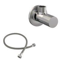 Brauer Carving hoekstopkraan compleet met slang - geborsteld RVS PVD
