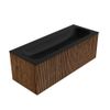 Mondiaz Kurve badmeubel 120cm Walnut - Geen ronding - Big Large wastafel Midden Urban - 1 kraangat