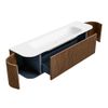 Mondiaz Kurve badmeubel 170cm Walnut - Ronding links en rechts - Big Large wastafel Midden Talc - 0 kraangaten