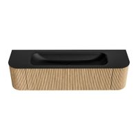 Mondiaz Kurve badmeubel 170cm Oak - Ronding links en rechts - Big Large wastafel Midden Urban - 2 kraangaten