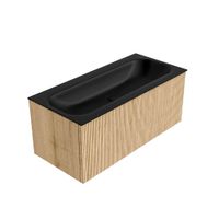 Mondiaz Kurve badmeubel 100cm Oak - Geen ronding - Big Medium wastafel Midden Urban - 0 kraangaten
