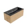Mondiaz Kurve-Dlux badmeubel 100cm Oak - Geen ronding - Big Medium wastafel Midden Lava - 1 kraangat
