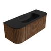 Mondiaz Kurve badmeubel 120cm Walnut - Ronding links en rechts - Big Small wastafel Midden Urban - 0 kraangaten