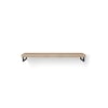Looox Wooden Base Shelf Solo wastafelblad 140x46cm - zwarte handdoekhouder links/rechts - old grey