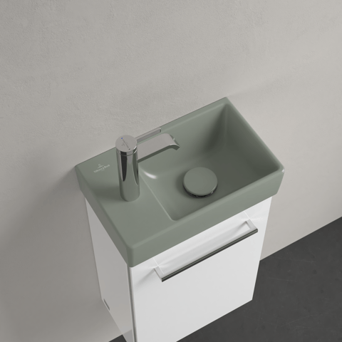 Villeroy & Boch Avento fontein 36x22cm - kraangat links - morning green CeramicPlus