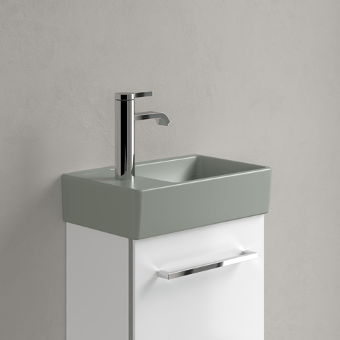Villeroy & Boch Avento fontein 36x22cm - kraangat links - morning green CeramicPlus