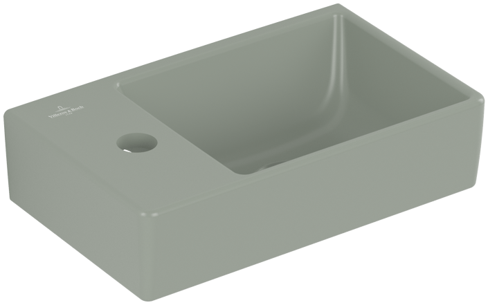Villeroy & Boch Avento fontein 36x22cm - kraangat links - morning green CeramicPlus
