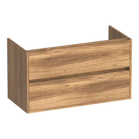 Brauer Adore onderkast - greeploos - 2 lades - 1 uitsparing - 99x45,5cm - Honey