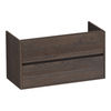 Brauer Adore onderkast - greeploos - 2-lades - 1 uitsparingen - 100x45cm - Eiken zwart