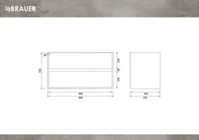 Brauer Adore onderkast - greeploos - 2 lades - 1 uitsparing - 99x45,5cm - Sunlit