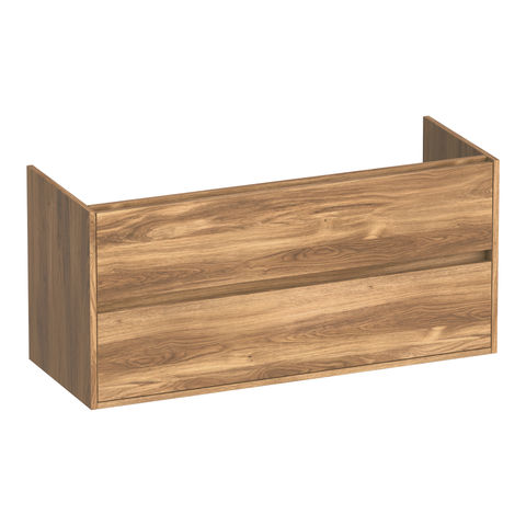 Brauer Adore onderkast - greeploos - 2 lades - 1 uitsparing - 119x45,5cm - Honey