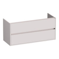 Brauer Adore onderkast - greeploos - 2 lades - 1 uitsparing - 119x45,5cm - Mat zand