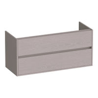 Brauer Adore onderkast - greeploos - 2-lades - 1 uitsparingen - 119x45,5cm - Timber Greige