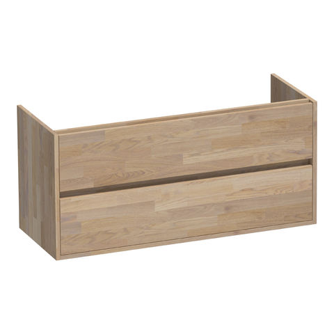 Brauer Adore onderkast - greeploos - 2-lades - 2 uitsparingen - 120x45cm - Eiken grijs